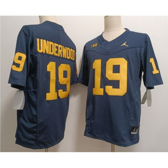 Mens Kids  Bryce Underwood Navy Stitched Jersey - Picture 2 of 2